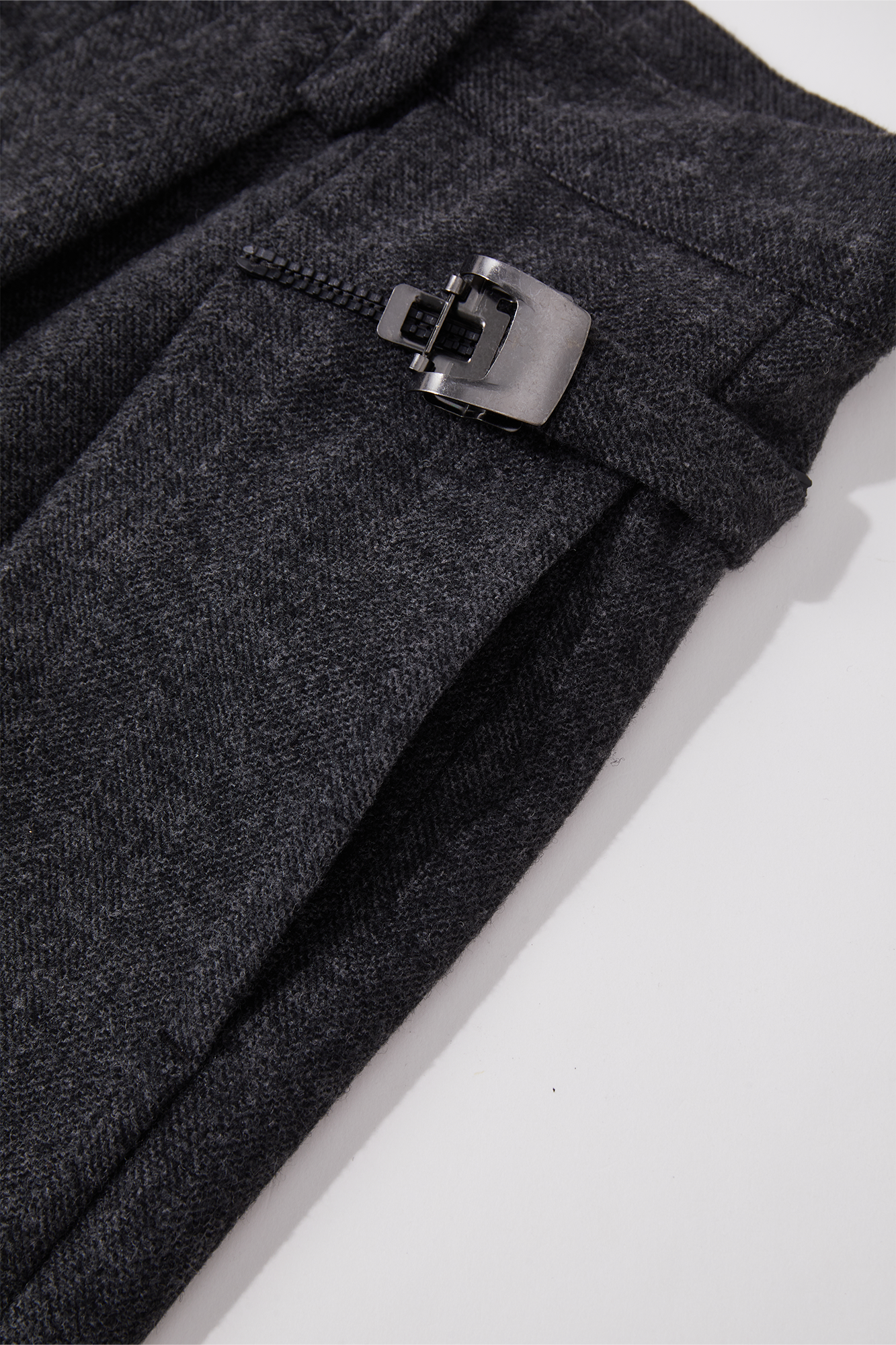 OPICLOTH Herringbone Pleated Wool-Blend Trousers