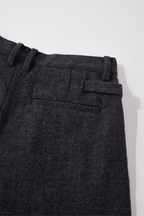 OPICLOTH Herringbone Pleated Wool-Blend Trousers