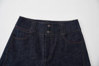 OPICLOTH Essential Stitched Cropped Raw Jeans
