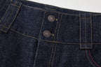 OPICLOTH Essential Stitched Cropped Raw Jeans