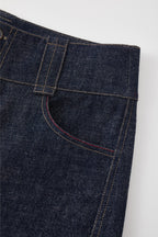 OPICLOTH Essential Stitched Cropped Raw Jeans