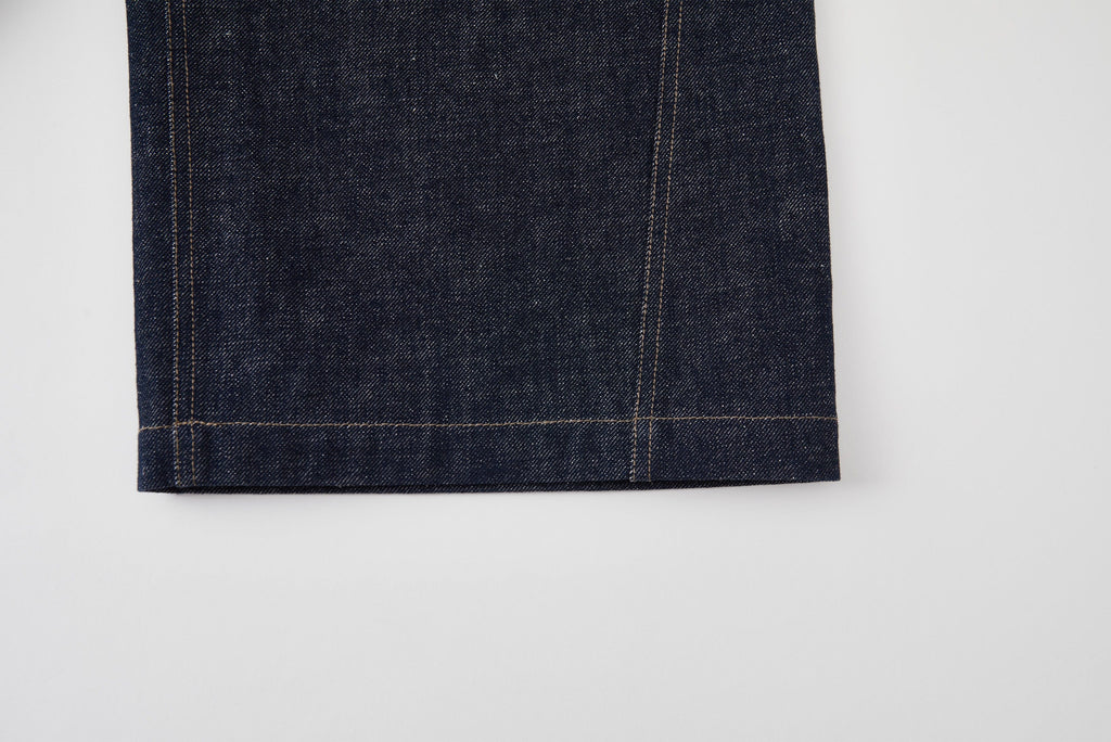 OPICLOTH Essential Stitched Cropped Raw Jeans