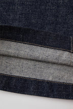OPICLOTH Essential Stitched Cropped Raw Jeans