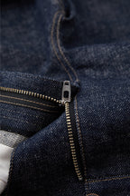OPICLOTH Essential Stitched Cropped Raw Jeans