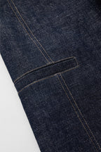 OPICLOTH Essential Stitched Cropped Raw Jeans