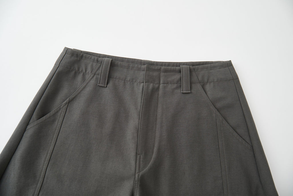 OPICLOTH Retro Curved-Cut Tailored Pants