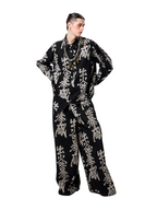ERISSTOFF Washed Full-Print Wide-Leg Jeans