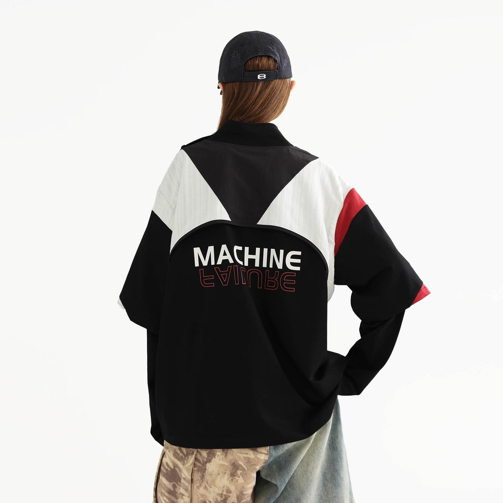 ERROR CODE ROBOT Button-Seam Contrast Detachable-Sleeve Tee