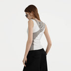 ERROR CODE ROBOT Sketch Collage Asymmetrical Layered Tank Top