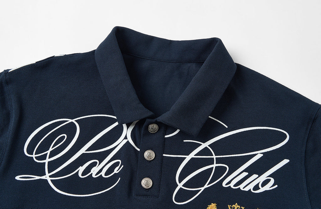 SAVAGEGROWTHWORLD Retro Crest Graphic Polo Tee