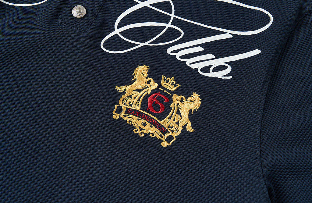 SAVAGEGROWTHWORLD Retro Crest Graphic Polo Tee