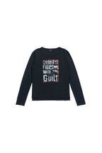 SAVAGEGROWTHWORLD Graphic Double-Layer Neckline Long-Sleeve Tee