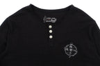 IN EXISTENCE Raw Hem Henley Long-Sleeve Tee