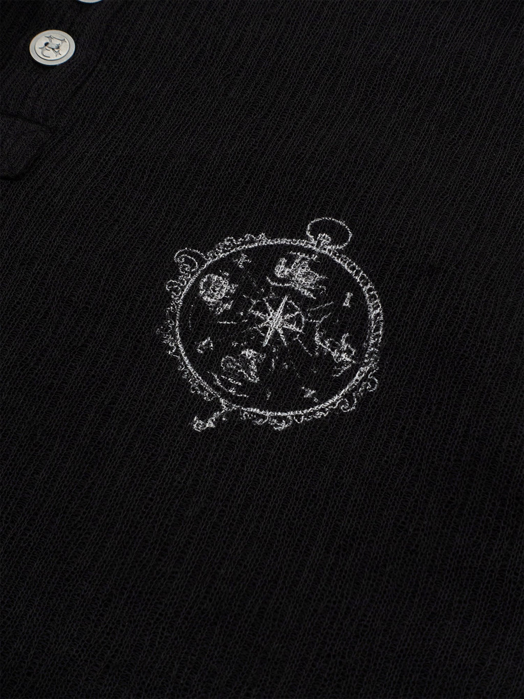 IN EXISTENCE Raw Hem Henley Long-Sleeve Tee