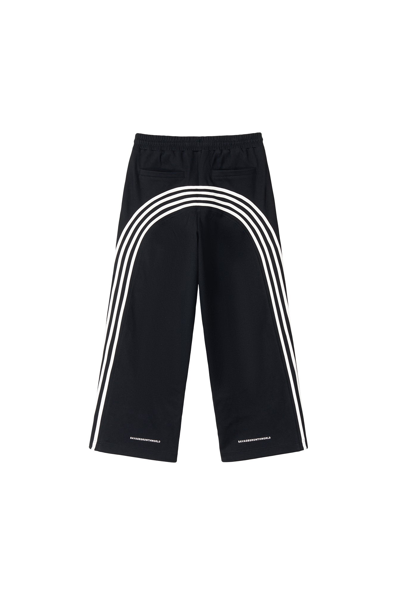 SAVAGEGROWTHWORLD Back-Arc Striped Graphic Track Pants