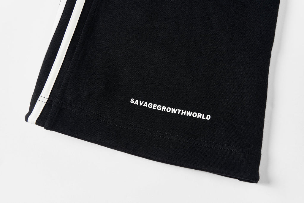 SAVAGEGROWTHWORLD Back-Arc Striped Graphic Track Pants