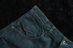 NEIGBORL Back-Buckle Washed Raw Denim Pants