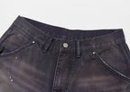 SAVAGEGROWTHWORLD Distressed Double-Knee Splatter Jeans
