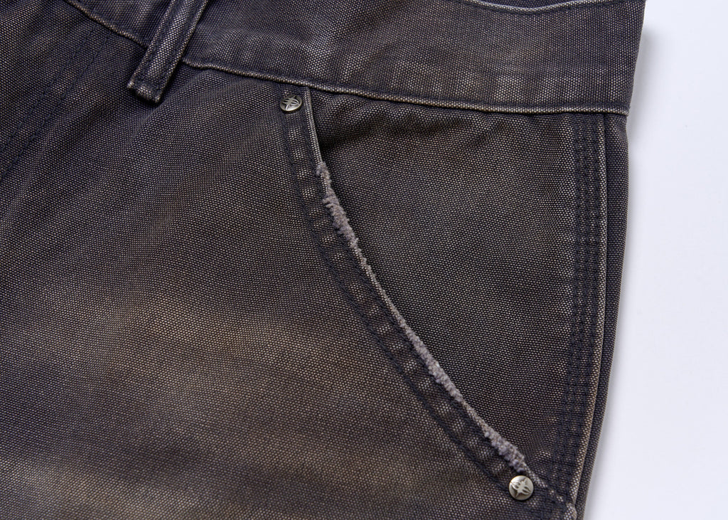 SAVAGEGROWTHWORLD Distressed Double-Knee Splatter Jeans