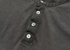 SAVAGEGROWTHWORLD Distressed Cross-Stitched Henley Shirt