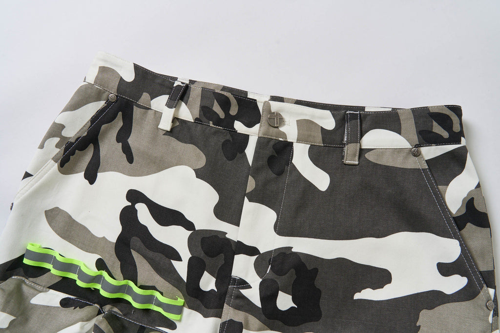 SAVAGEGROWTHWORLD Camo Reflective Multi-Pocket Cargo Pants
