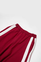 KADAKADA Distressed Three-Stripe Wide-Leg Track Pants
