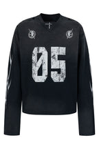 SAVAGEGROWTHWORLD No.5 Distressed Long-Sleeve Tee