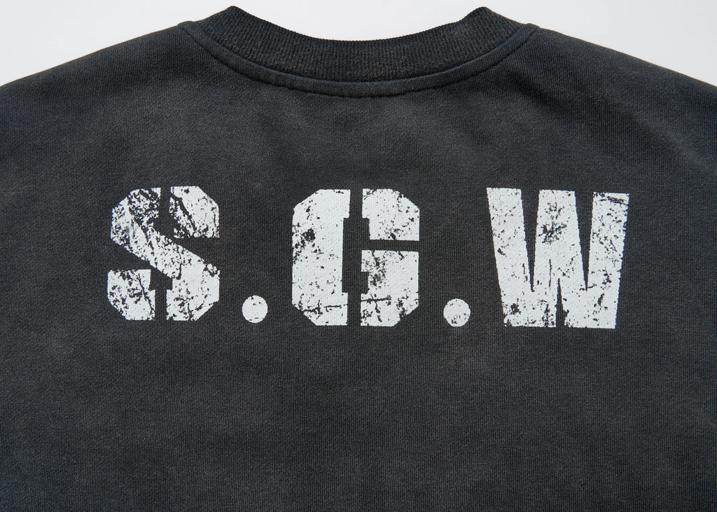SAVAGEGROWTHWORLD No.5 Distressed Long-Sleeve Tee