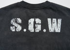 SAVAGEGROWTHWORLD No.5 Distressed Long-Sleeve Tee