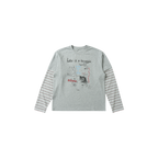 SAVAGEGROWTHWORLD Graffiti Layered Stripe Long Tee