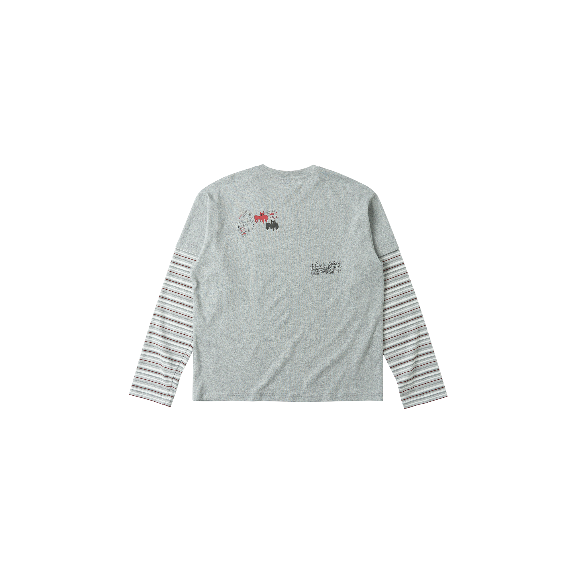 SAVAGEGROWTHWORLD Graffiti Layered Stripe Long Tee