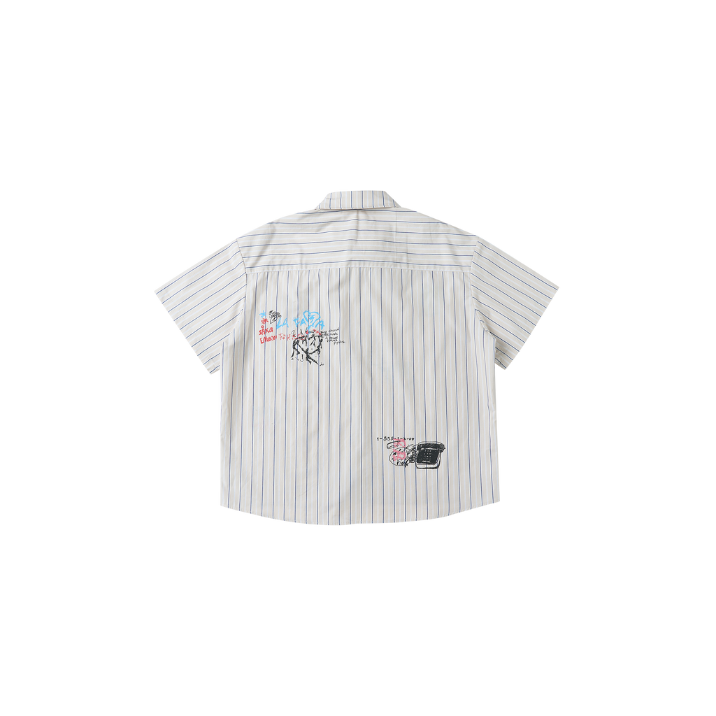 SAVAGEGROWTHWORLD Sketch Stripe Short Sleeve Shirt