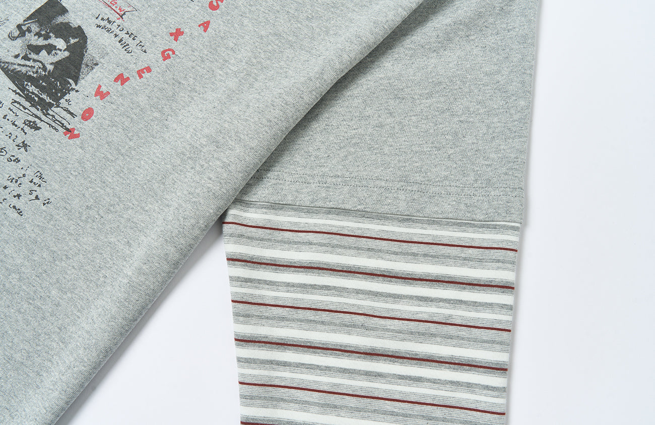 SAVAGEGROWTHWORLD Graffiti Layered Stripe Long Tee