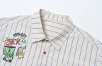 SAVAGEGROWTHWORLD Sketch Stripe Short Sleeve Shirt