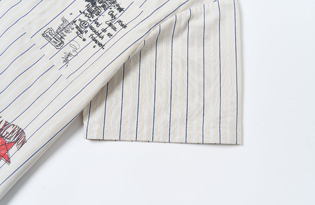 SAVAGEGROWTHWORLD Sketch Stripe Short Sleeve Shirt