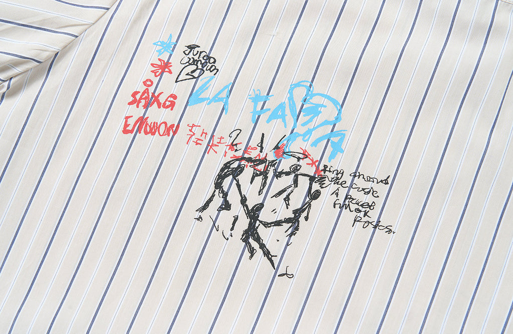 SAVAGEGROWTHWORLD Sketch Stripe Short Sleeve Shirt