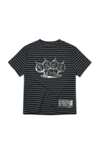 SAVAGEGROWTHWORLD Silver Foil Graphic Stripe T-Shirt
