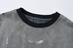 SAVAGEGROWTHWORLD Studded Distressed Graphic T-Shirt