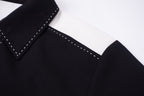 IN EXISTENCE Contrast-Panel Stitch Half Shirt