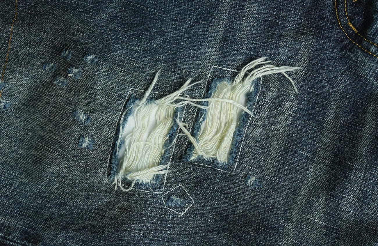 NEIGBORL Distressed Straight-Leg Denim Pants