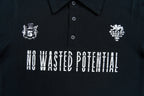 SAVAGEGROWTHWORLD No Wasted Potential Stripe-Back Polo T-Shirt