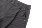 IN EXISTENCE Stripe Pleated Embroidery Curved Pants