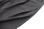 IN EXISTENCE Stripe Pleated Embroidery Curved Pants