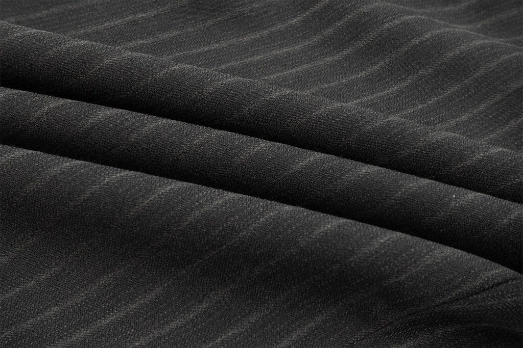 IN EXISTENCE Stripe Pleated Embroidery Curved Pants