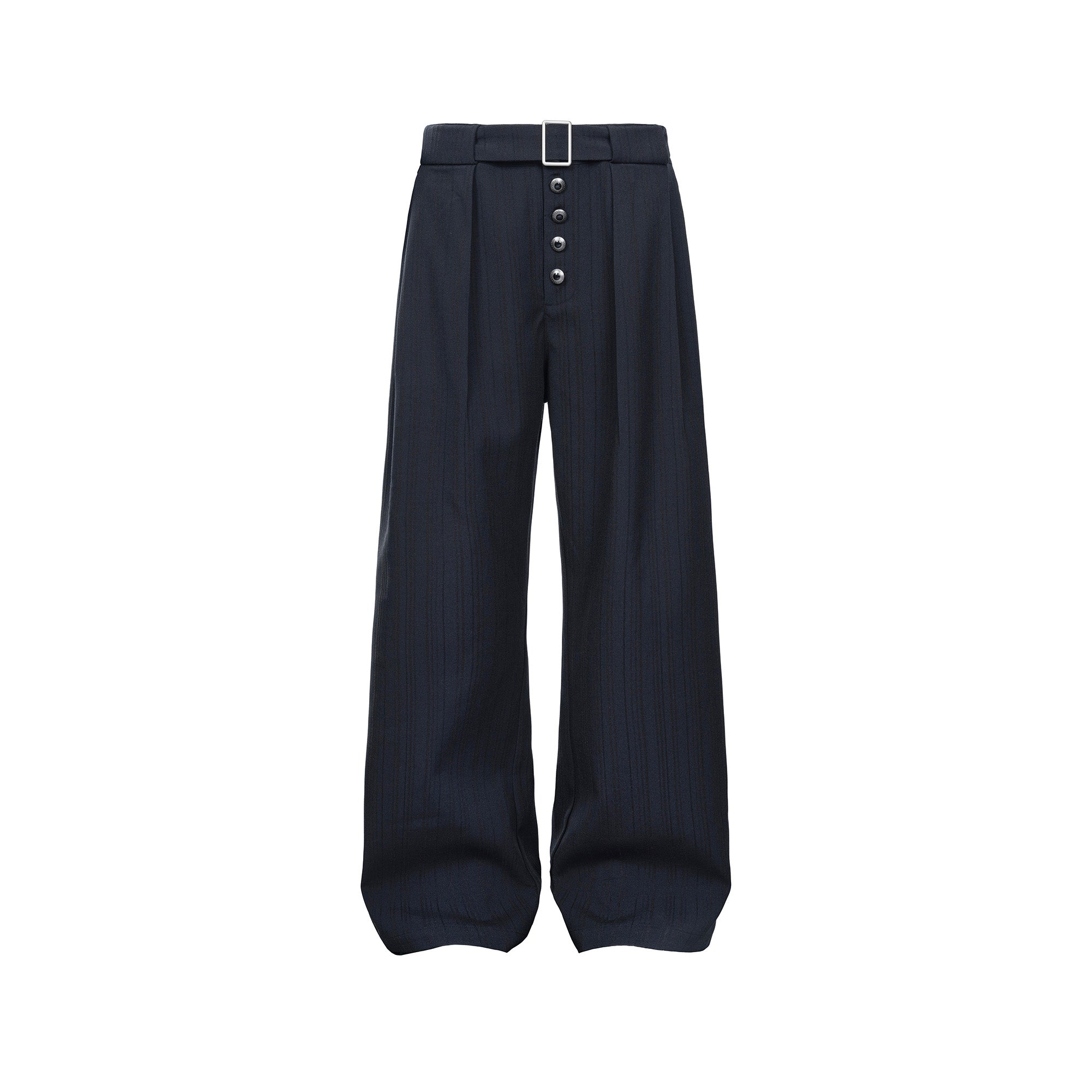 CATSSTAC Button-Closure Striped Double-Pleat Trousers