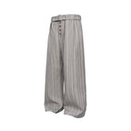 CATSSTAC Button-Closure Striped Double-Pleat Trousers