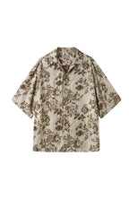 MOITIEDEPETALE Retro Floral Cupro-Blend Half Shirt