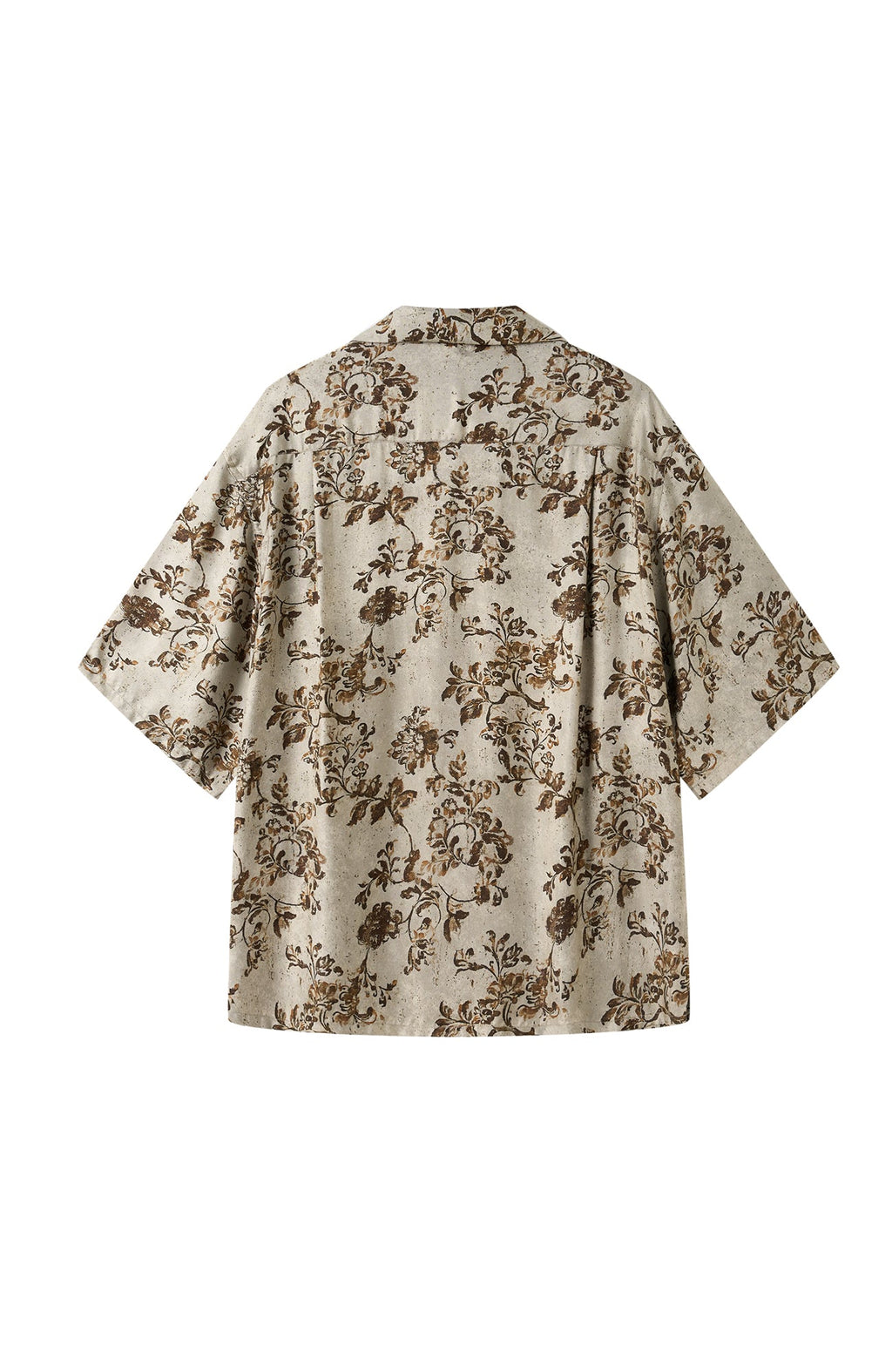 MOITIEDEPETALE Retro Floral Cupro-Blend Half Shirt