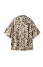 MOITIEDEPETALE Retro Floral Cupro-Blend Half Shirt