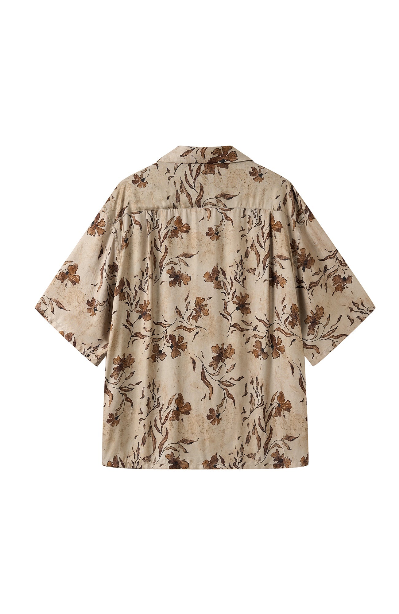 MOITIEDEPETALE Retro Botanical Cupro-Blend Half Shirt